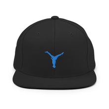 Load image into Gallery viewer, Snapback Hat - Aqua Blue Split Leg Logo
