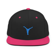 Load image into Gallery viewer, Snapback Hat - Aqua Blue Split Leg Logo