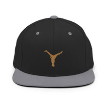 Load image into Gallery viewer, Snapback Hat - Old Gold Split Leg Logo