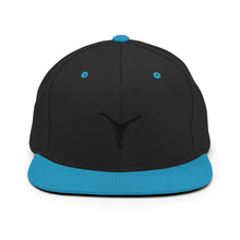 Load image into Gallery viewer, Snapback Hat - Black Split Leg Logo