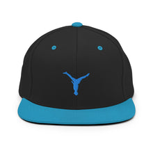 Load image into Gallery viewer, Snapback Hat - Aqua Blue Split Leg Logo