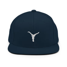 Load image into Gallery viewer, Snapback Hat - White Split Leg Logo
