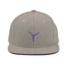 Load image into Gallery viewer, Snapback Hat - Purple Split Leg Logo