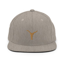 Load image into Gallery viewer, Snapback Hat - Old Gold Split Leg Logo
