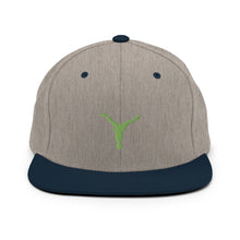 Load image into Gallery viewer, Snapback Hat - Green Split Leg Logo