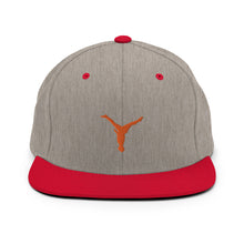 Load image into Gallery viewer, Snapback Hat - Orange Split Leg Logo