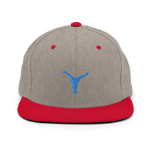 Load image into Gallery viewer, Snapback Hat - Aqua Blue Split Leg Logo
