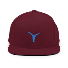 Load image into Gallery viewer, Snapback Hat - Aqua Blue Split Leg Logo