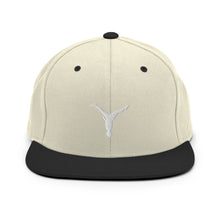 Load image into Gallery viewer, Snapback Hat - White Split Leg Logo