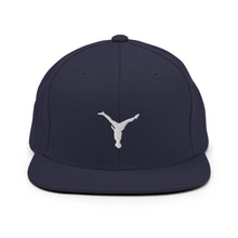 Load image into Gallery viewer, Snapback Hat - White Split Leg Logo