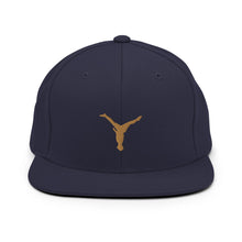 Load image into Gallery viewer, Snapback Hat - Old Gold Split Leg Logo