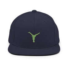 Load image into Gallery viewer, Snapback Hat - Green Split Leg Logo
