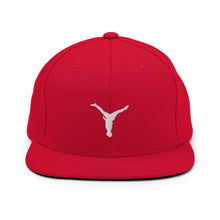 Load image into Gallery viewer, Snapback Hat - White Split Leg Logo
