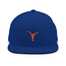 Load image into Gallery viewer, Snapback Hat - Orange Split Leg Logo
