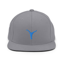 Load image into Gallery viewer, Snapback Hat - Aqua Blue Split Leg Logo