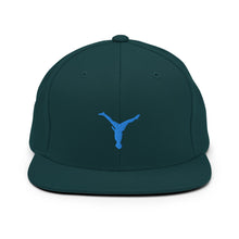 Load image into Gallery viewer, Snapback Hat - Aqua Blue Split Leg Logo