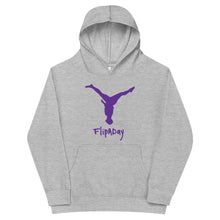 Load image into Gallery viewer, Kids Fleece Hoodie - Purple Split Leg Logo