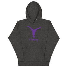 Load image into Gallery viewer, Unisex Hoodie - Purple Split Leg Logo