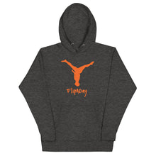 Load image into Gallery viewer, Unisex Hoodie - Orange Split Leg Logo