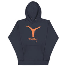Load image into Gallery viewer, Unisex Hoodie - Orange Split Leg Logo