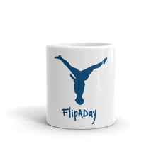 Load image into Gallery viewer, White glossy mug - Blue Split Leg Logo