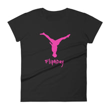 Load image into Gallery viewer, Women's Short Sleeve T-Shirt - Pink Split Leg Logo