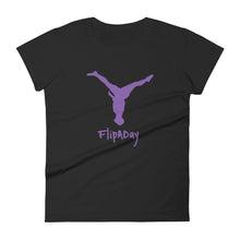 Load image into Gallery viewer, Women's Short Sleeve T-Shirt - Purple Split Leg Logo