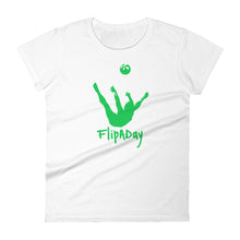 Load image into Gallery viewer, Women's Short Sleeve T-Shirt - Green Trick Shot Logo