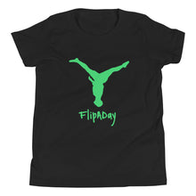 Load image into Gallery viewer, Youth Short Sleeve T-Shirt - Green Split Leg Logo