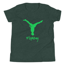 Load image into Gallery viewer, Youth Short Sleeve T-Shirt - Green Split Leg Logo
