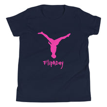 Load image into Gallery viewer, Youth Short Sleeve T-Shirt - Pink Split Leg Logo