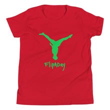 Load image into Gallery viewer, Youth Short Sleeve T-Shirt - Green Split Leg Logo