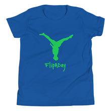 Load image into Gallery viewer, Youth Short Sleeve T-Shirt - Green Split Leg Logo