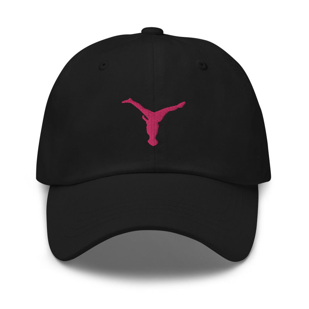 Dad Hat - Pink Split Leg Logo