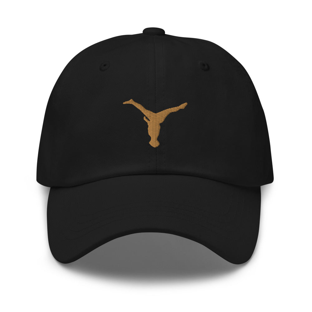 Dad Hat - Old Gold Split Leg Logo