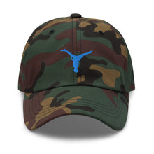 Load image into Gallery viewer, Dad Hat - Aqua Blue Split Leg Logo
