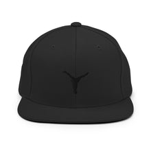 Load image into Gallery viewer, Snapback Hat - Black Split Leg Logo
