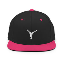 Load image into Gallery viewer, Snapback Hat - White Split Leg Logo
