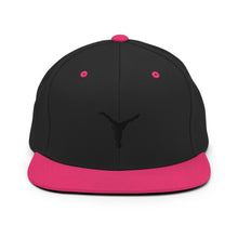 Load image into Gallery viewer, Snapback Hat - Black Split Leg Logo
