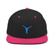 Load image into Gallery viewer, Snapback Hat - Aqua Blue Split Leg Logo
