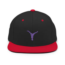 Load image into Gallery viewer, Snapback Hat - Purple Split Leg Logo
