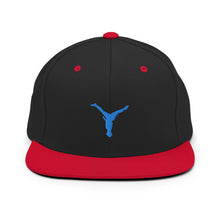 Load image into Gallery viewer, Snapback Hat - Aqua Blue Split Leg Logo
