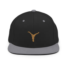 Load image into Gallery viewer, Snapback Hat - Old Gold Split Leg Logo
