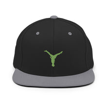 Load image into Gallery viewer, Snapback Hat - Green Split Leg Logo
