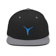 Load image into Gallery viewer, Snapback Hat - Aqua Blue Split Leg Logo
