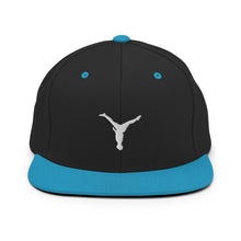 Load image into Gallery viewer, Snapback Hat - White Split Leg Logo
