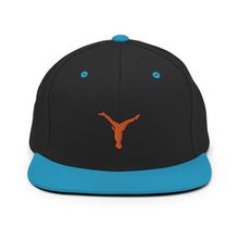 Load image into Gallery viewer, Snapback Hat - Orange Split Leg Logo
