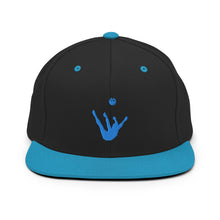 Load image into Gallery viewer, Snapback Hat - Aqua Blue Trick Shot Logo
