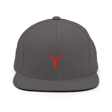 Load image into Gallery viewer, Snapback Hat - Red Split Leg Logo
