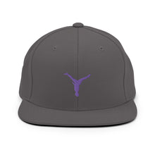 Load image into Gallery viewer, Snapback Hat - Purple Split Leg Logo
